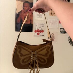 Brown Butterfly Design Women's Bag